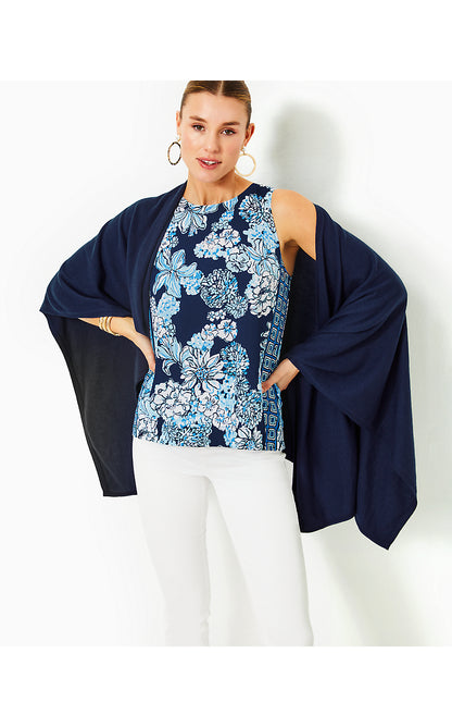 IONA SLEEVELESS TOP, LOW TIDE NAVY BOUQUET ALL DAY ENGINEERED WOVEN TOP