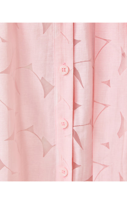 AMRITA 3/4 SLEEVE SHIRTDRESS, PINK MUSE FLORA FAILLE