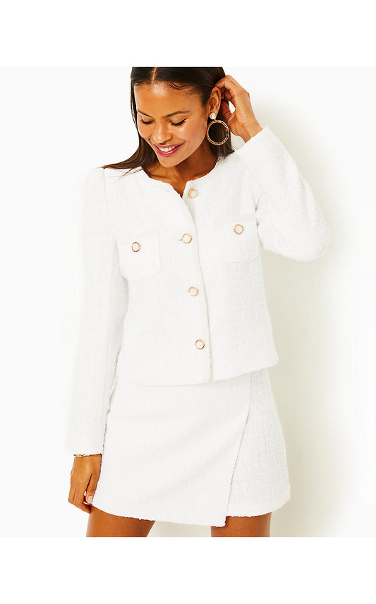 IBON MINI SKORT, RESORT WHITE SWIRL BOUCLE