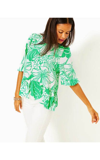 ARANEA 3/4 SLEEVE TOP, SPEARMINT OVERSIZED KISS MY TULIPS