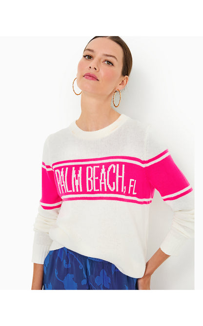 KELSA SWEATER, PASSION FRUIT PINK PALM BEACH FL JACQUARD