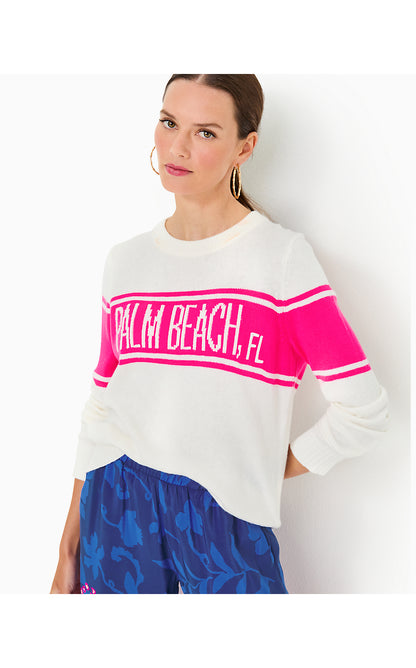 KELSA SWEATER, PASSION FRUIT PINK PALM BEACH FL JACQUARD
