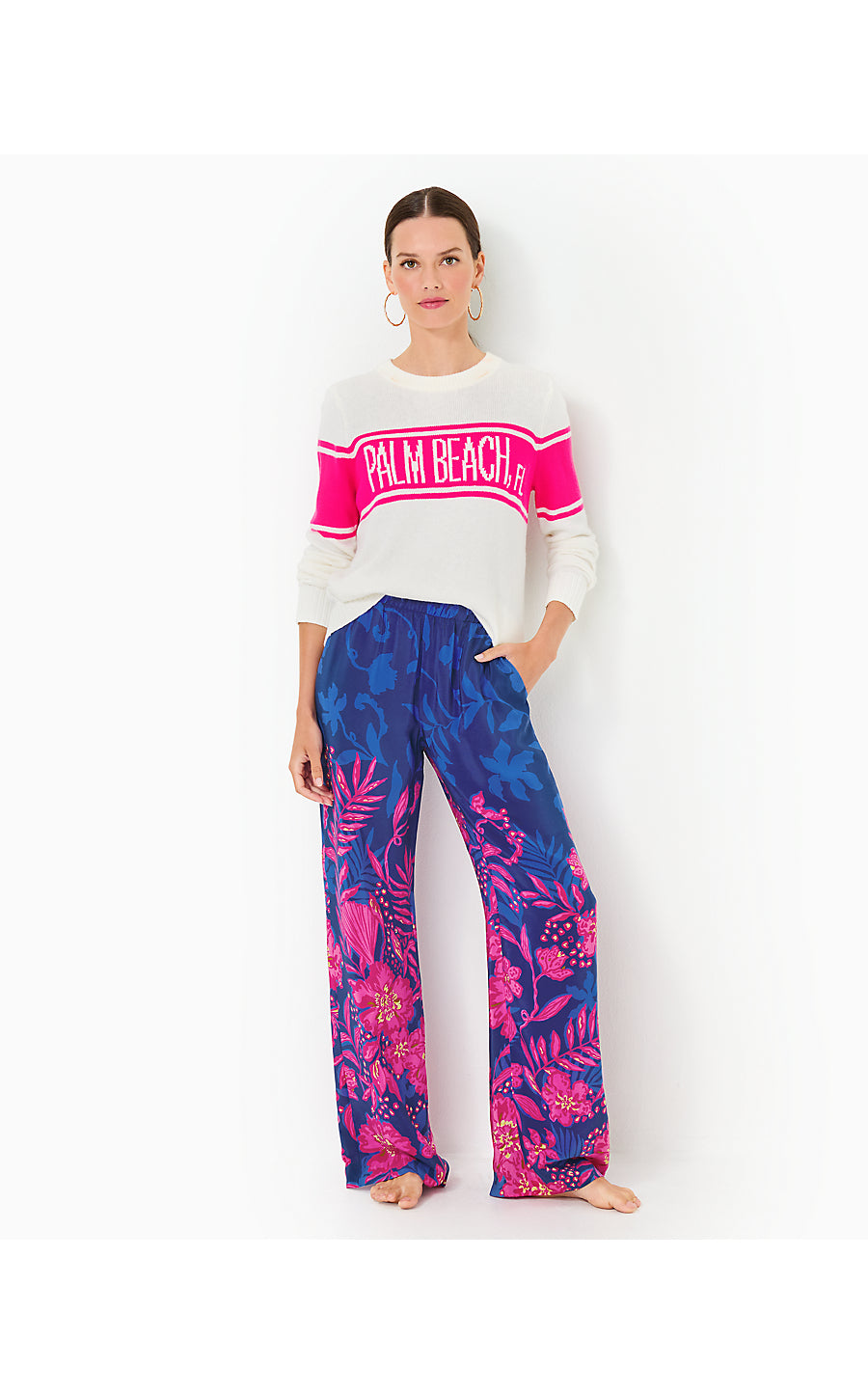 KELSA SWEATER, PASSION FRUIT PINK PALM BEACH FL JACQUARD