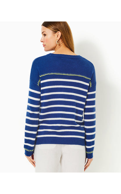 KYREN SWEATER, BLUE MED NEVER ENDING STRIPE