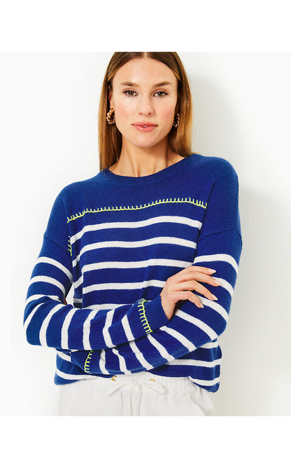 KYREN SWEATER, BLUE MED NEVER ENDING STRIPE