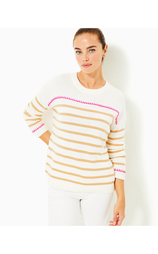 KYREN SWEATER, COCONUT NEVER ENDING STRIPE