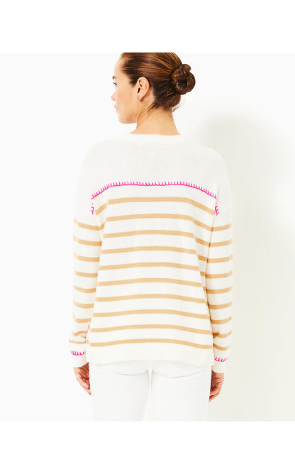 KYREN SWEATER, COCONUT NEVER ENDING STRIPE