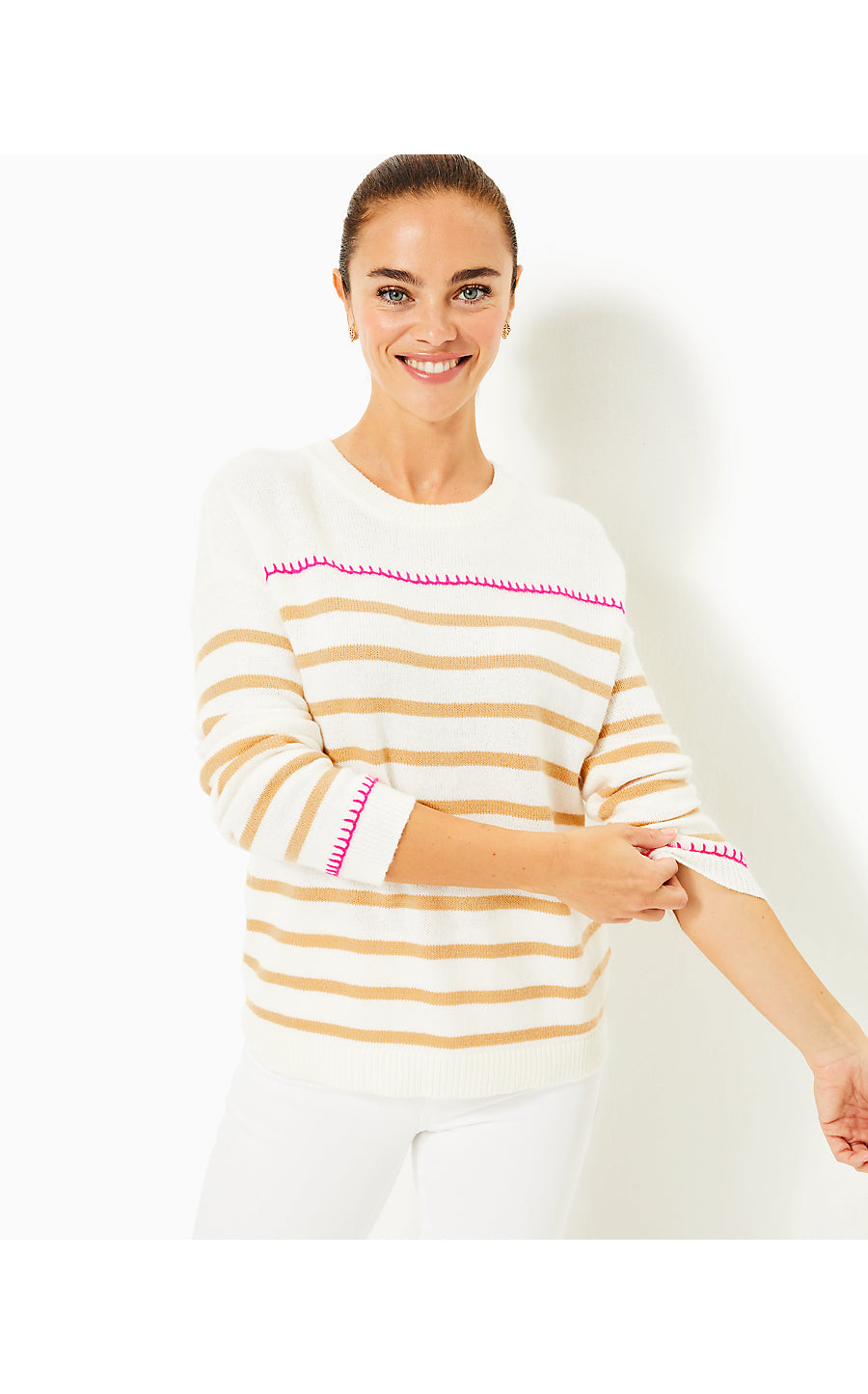 KYREN SWEATER, COCONUT NEVER ENDING STRIPE