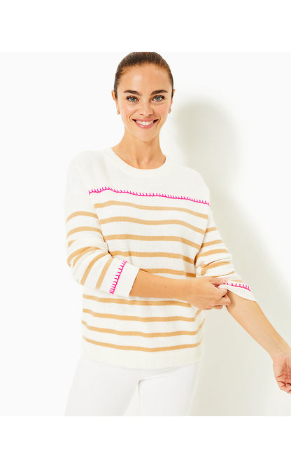 KYREN SWEATER, COCONUT NEVER ENDING STRIPE