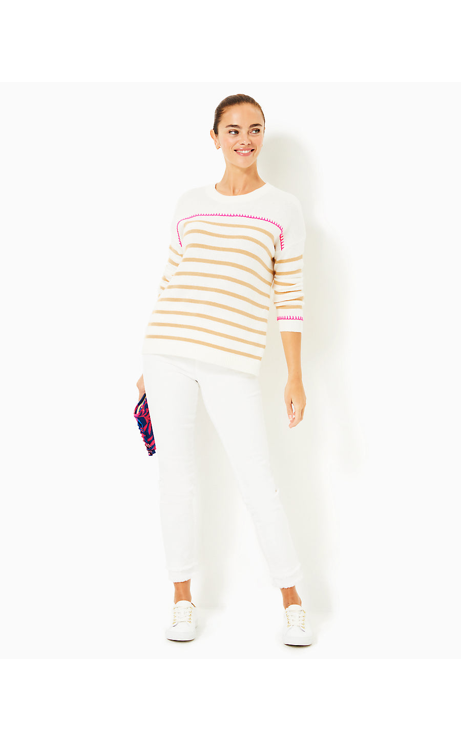 KYREN SWEATER, COCONUT NEVER ENDING STRIPE