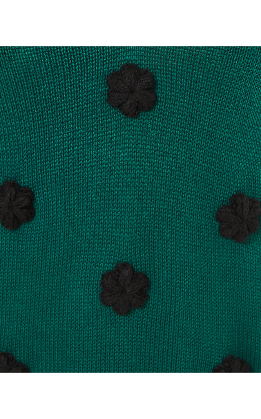 WYLA SWEATER, VILLA GREEN TOSSED CROCHET FLOWERS