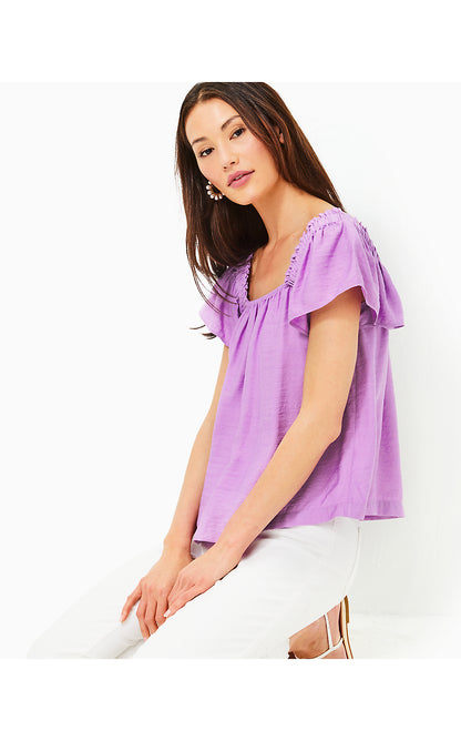 CARALISA SHORT SLEEVE TOP, LAGO LILAC