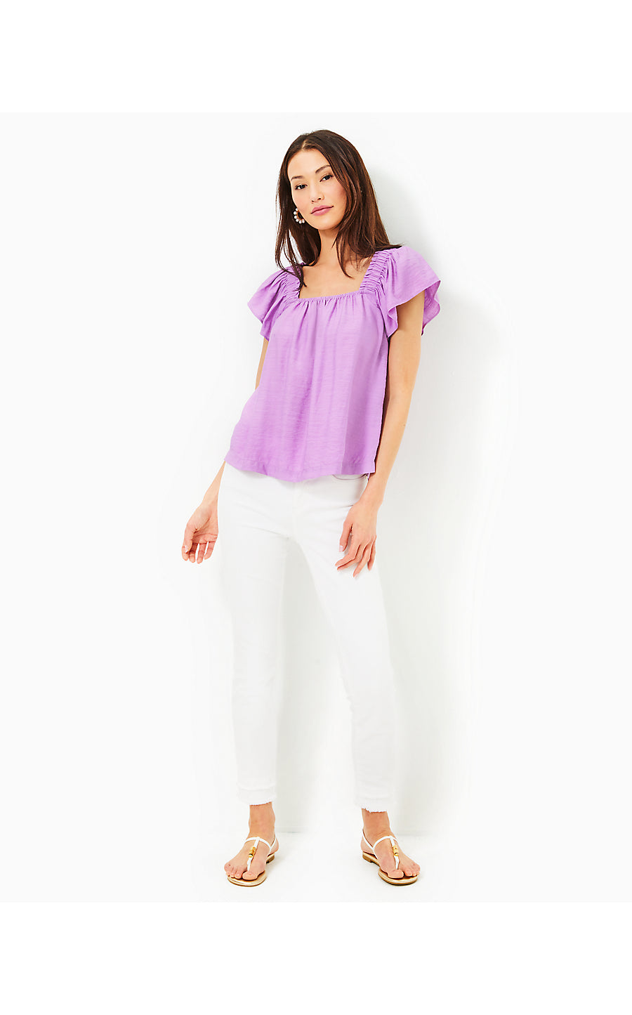 CARALISA SHORT SLEEVE TOP, LAGO LILAC