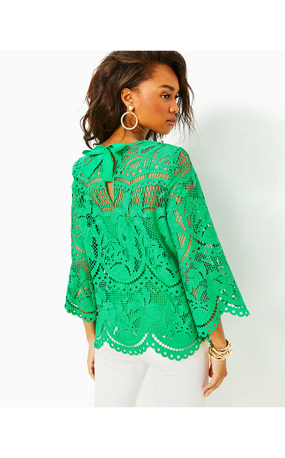 OAKLYNN TUNIC, BRAZILIAN GREEN PALMS IN PARADISE LACE