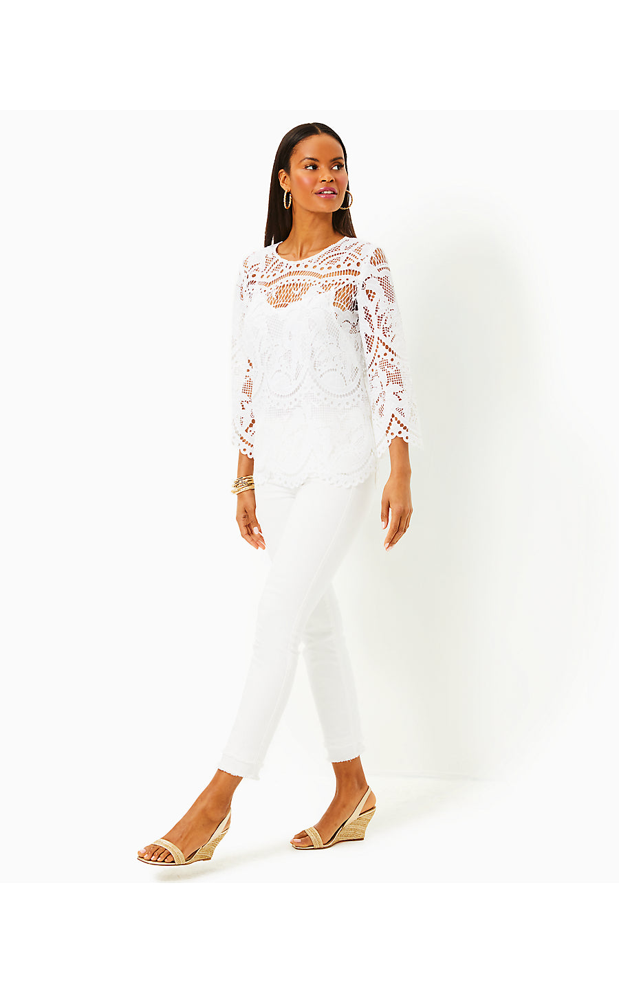 OAKLYNN TUNIC, RESORT WHITE PALMS IN PARADISE LACE