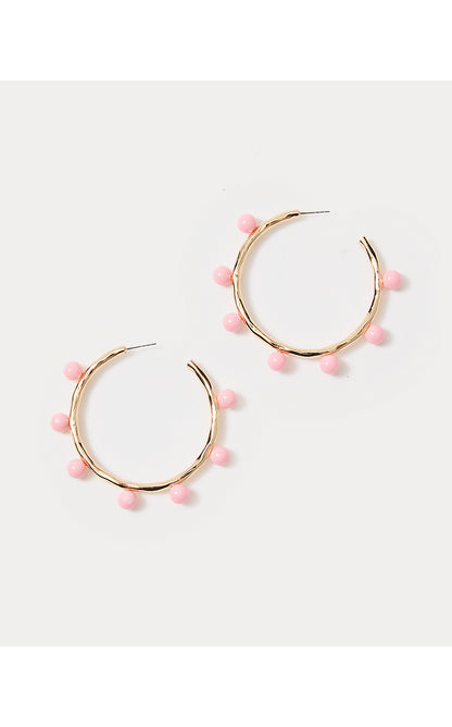 WAVE N SEA HOOP EARRINGS, CONCH SHELL PINK