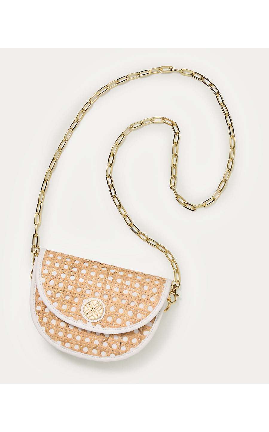 CAMILLE CANE BELT BAG, SAND BAR X RESORT WHITE