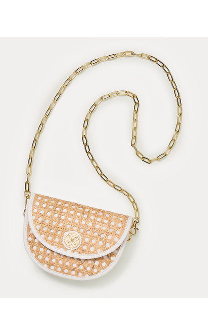 CAMILLE CANE BELT BAG, SAND BAR X RESORT WHITE
