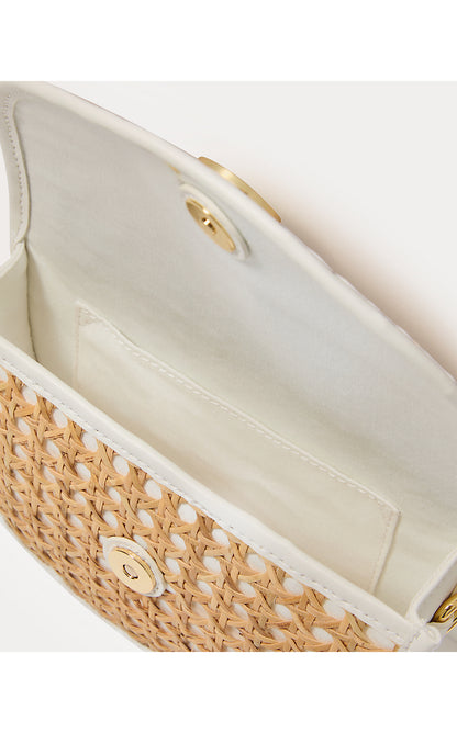 CAMILLE CANE BELT BAG, SAND BAR X RESORT WHITE