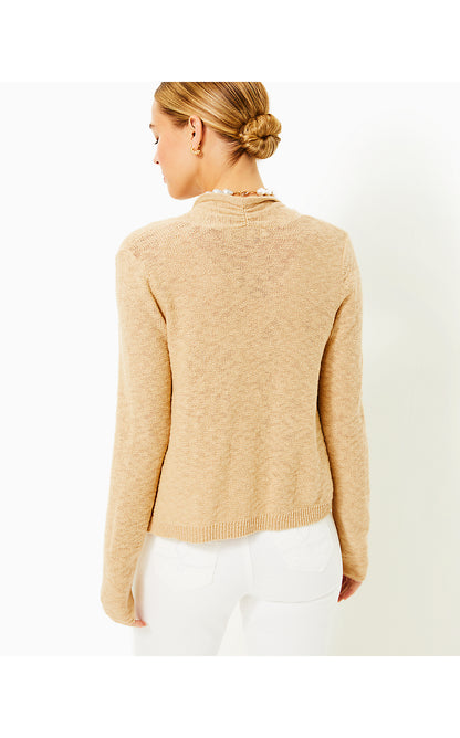 FARETTA CARDIGAN, SAND BAR