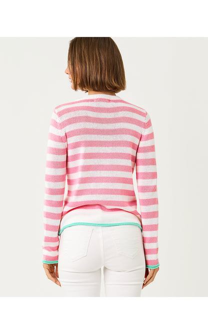 KELLYN SWEATER, CONCH SHELL PINK NAUTI STRIPE