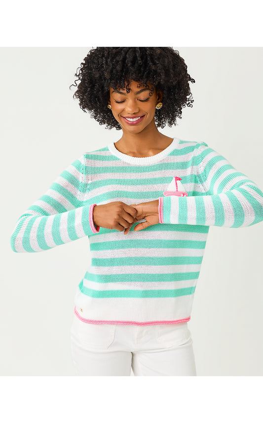 KELLYN SWEATER, MINT CONDITION NAUTI STRIPE