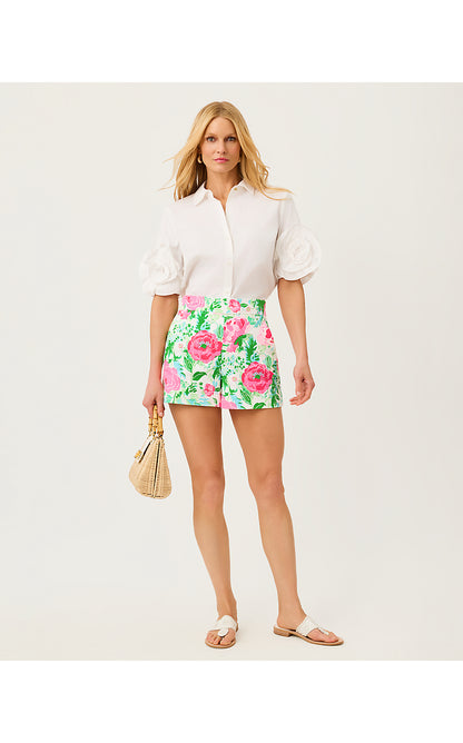 SARISSA STRETCH SHORT, MULTI POPPY PARTY