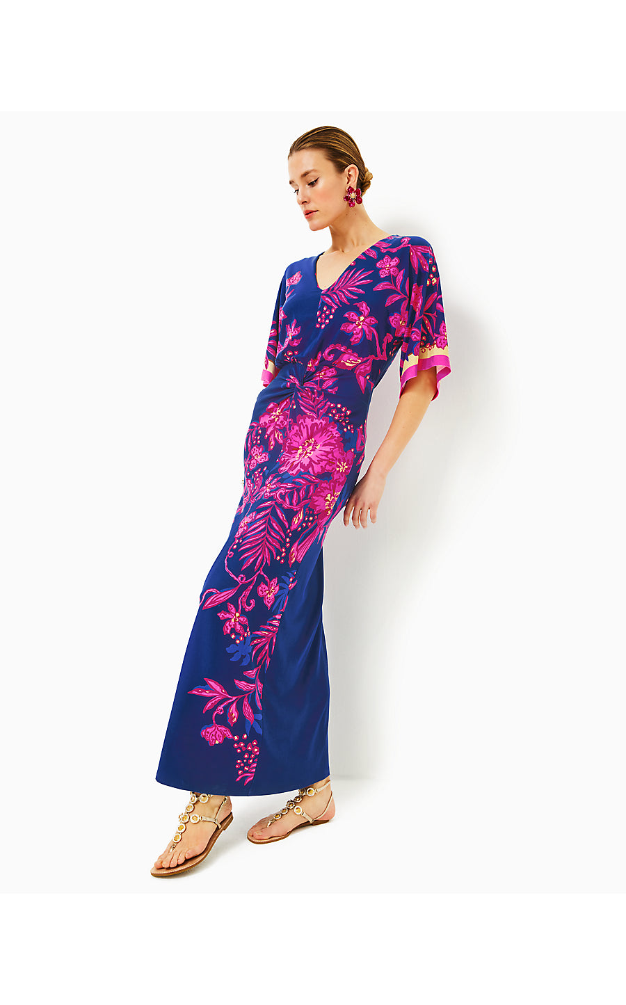 ADALYN MAXI DRESS, BLUE MED NEVER ENDING SUMMER ENGINEERED KNIT MAXI DRESS