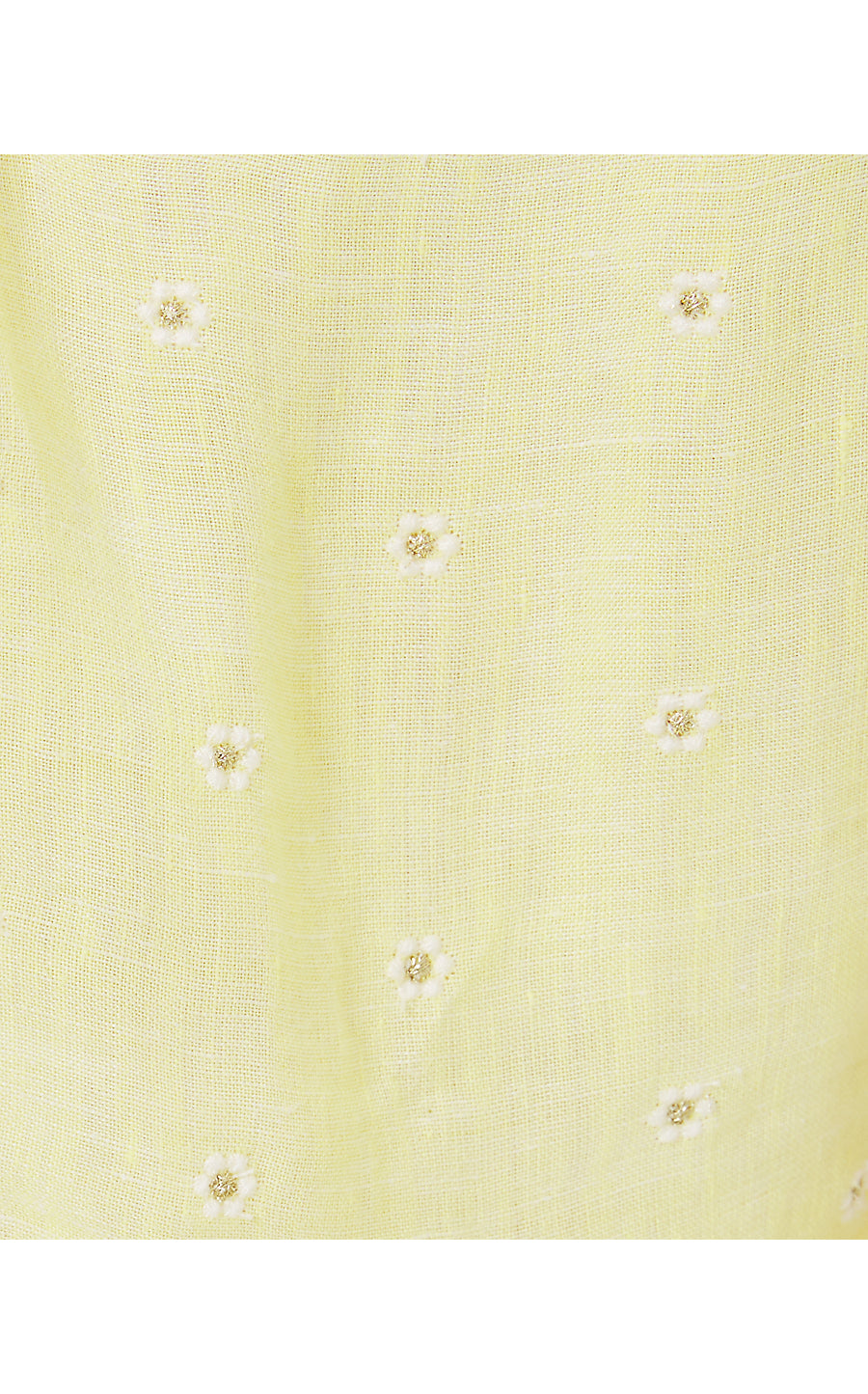JOCELYN SHORT SLEEVE EMBROIDERED LINEN DRESS, FINCH YELLOW YOU DRIVE ME DAISY EMBROIDERED LINEN JOCELYN SHORT SLEEVE EMBROIDERED LINEN DRESS, FINCH YELLOW YOU DRIVE ME DAISY EMBROIDERED LINEN