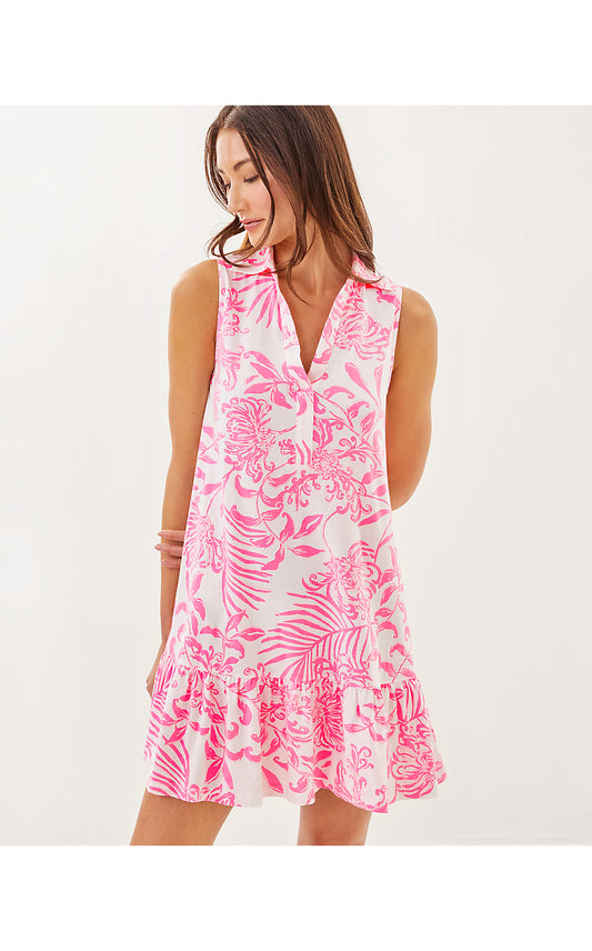 RIEGAN DRESS, ROUSSEAU PINK GLISTEN IN THE SUN