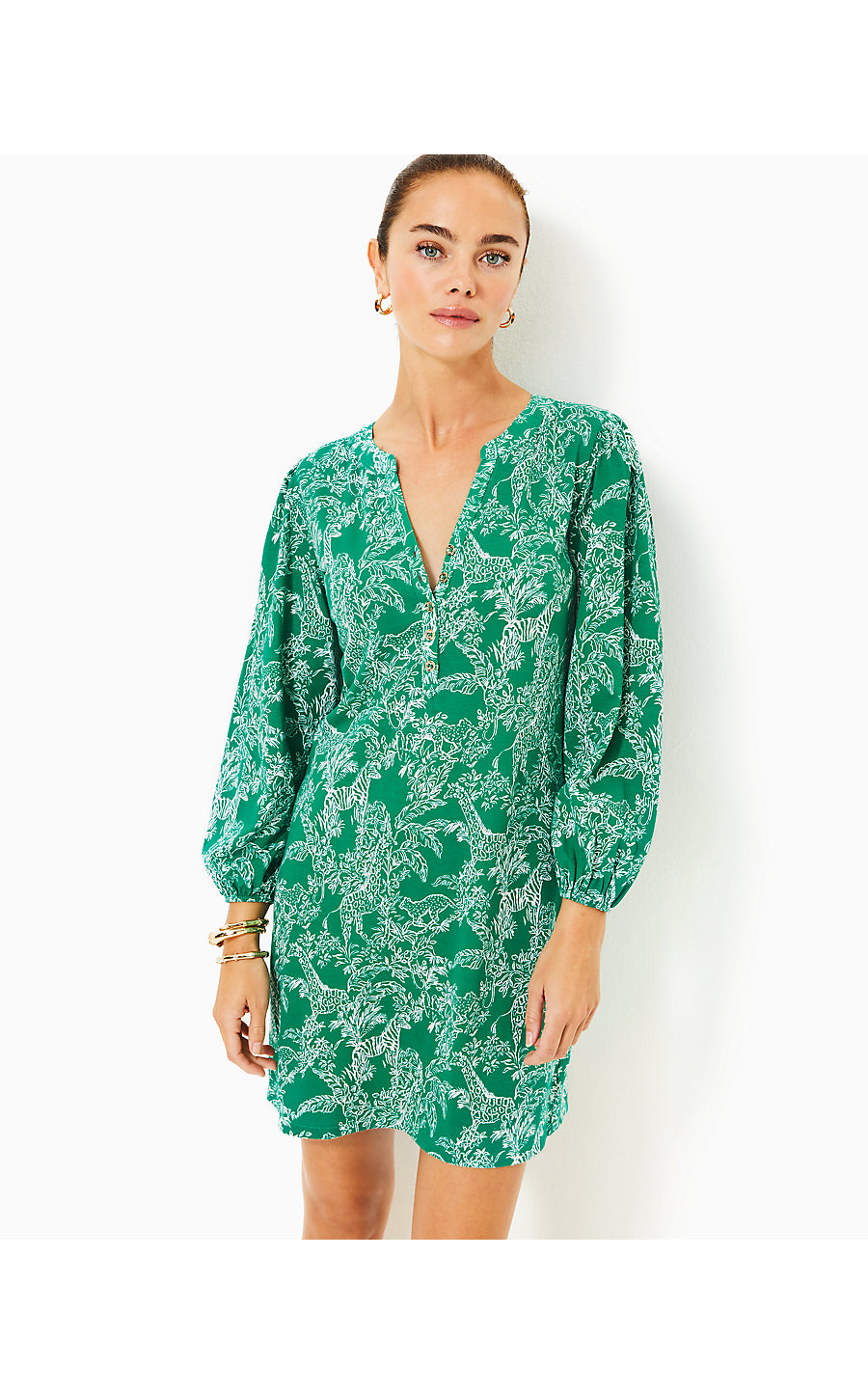 EMERY DRESS, FIDDLE LEAF GREEN SAFARI PARTY