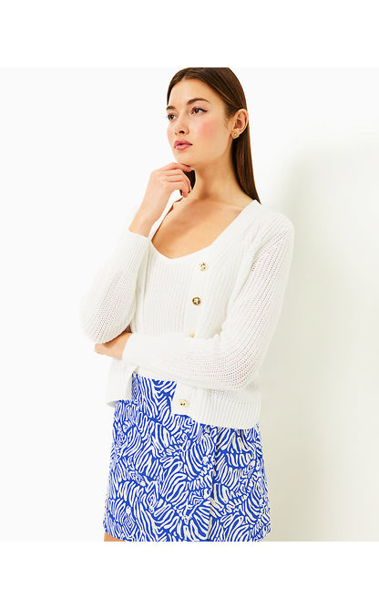 BRISTOW CARDIGAN, RESORT WHITE