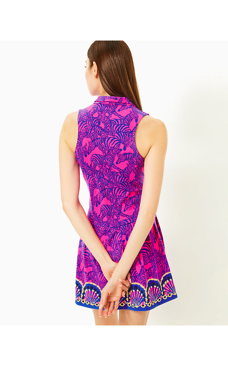 FEDERICA DRESS UPF 50+, PASSION FRUIT PINK LIL WILD NIGHTS ENGINEERED LUXLETIC DRESS