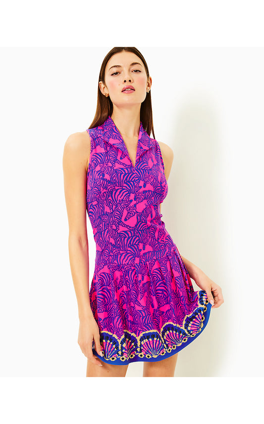 FEDERICA DRESS UPF 50+, PASSION FRUIT PINK LIL WILD NIGHTS ENGINEERED LUXLETIC DRESS