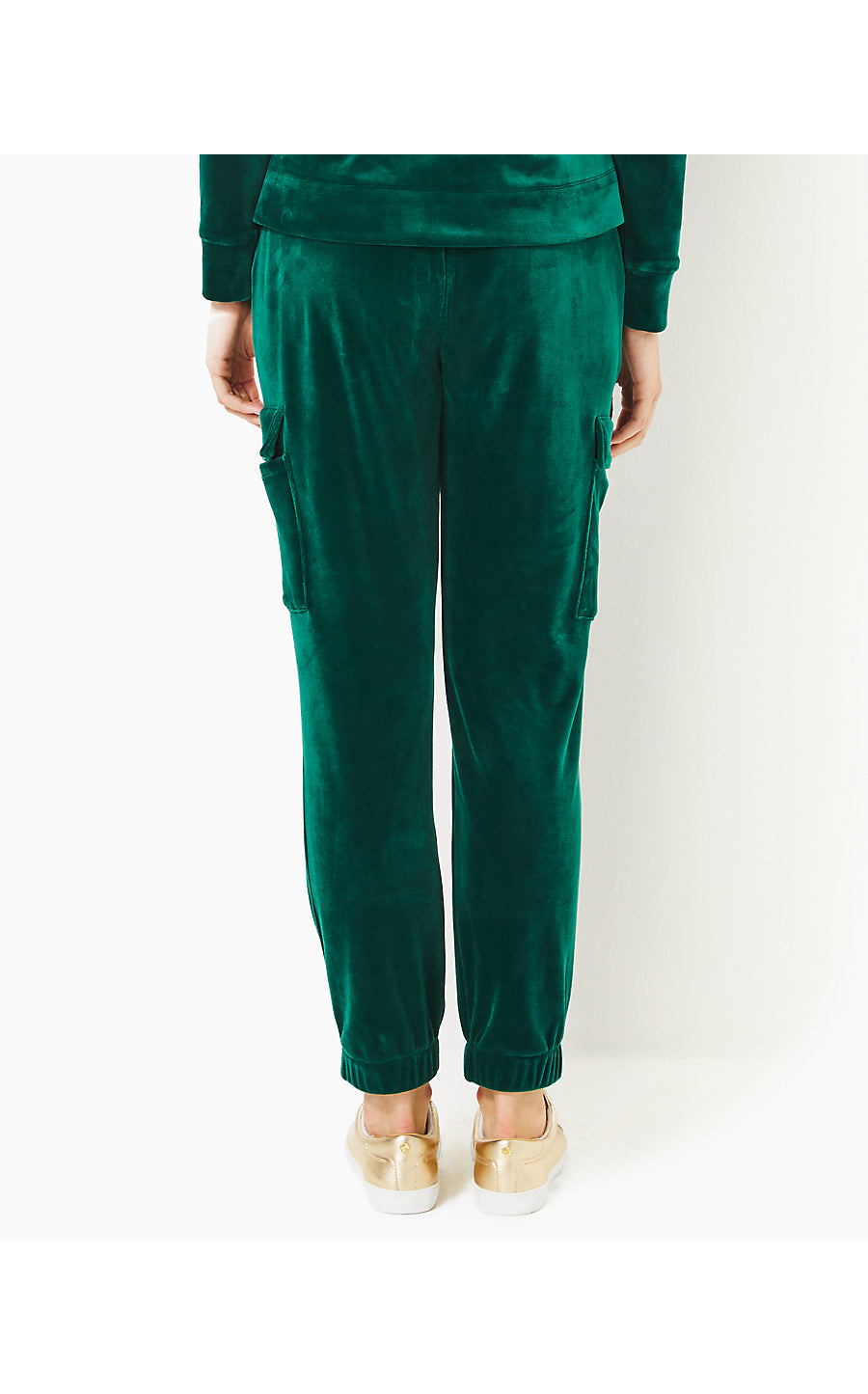 EVA VELOUR PANT, VILLA GREEN