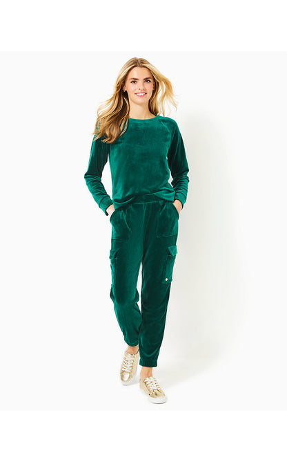 CIANA VELOUR TOP, VILLA GREEN