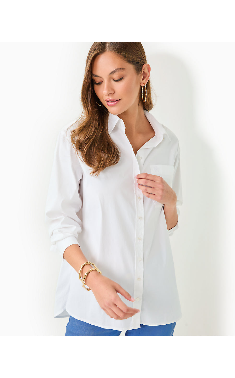 THE RELAXED LILLY SHIRT, RESORT WHITE