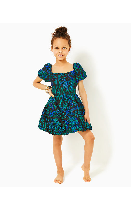 KOJI DRESS, DEEP LAGOON BERRY WILD METALLIC BROCADE