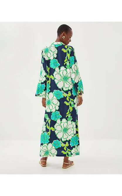 IRELLA MAXI CAFTAN DRESS, LOW TIDE NAVY OVERSIZED GO BIG
