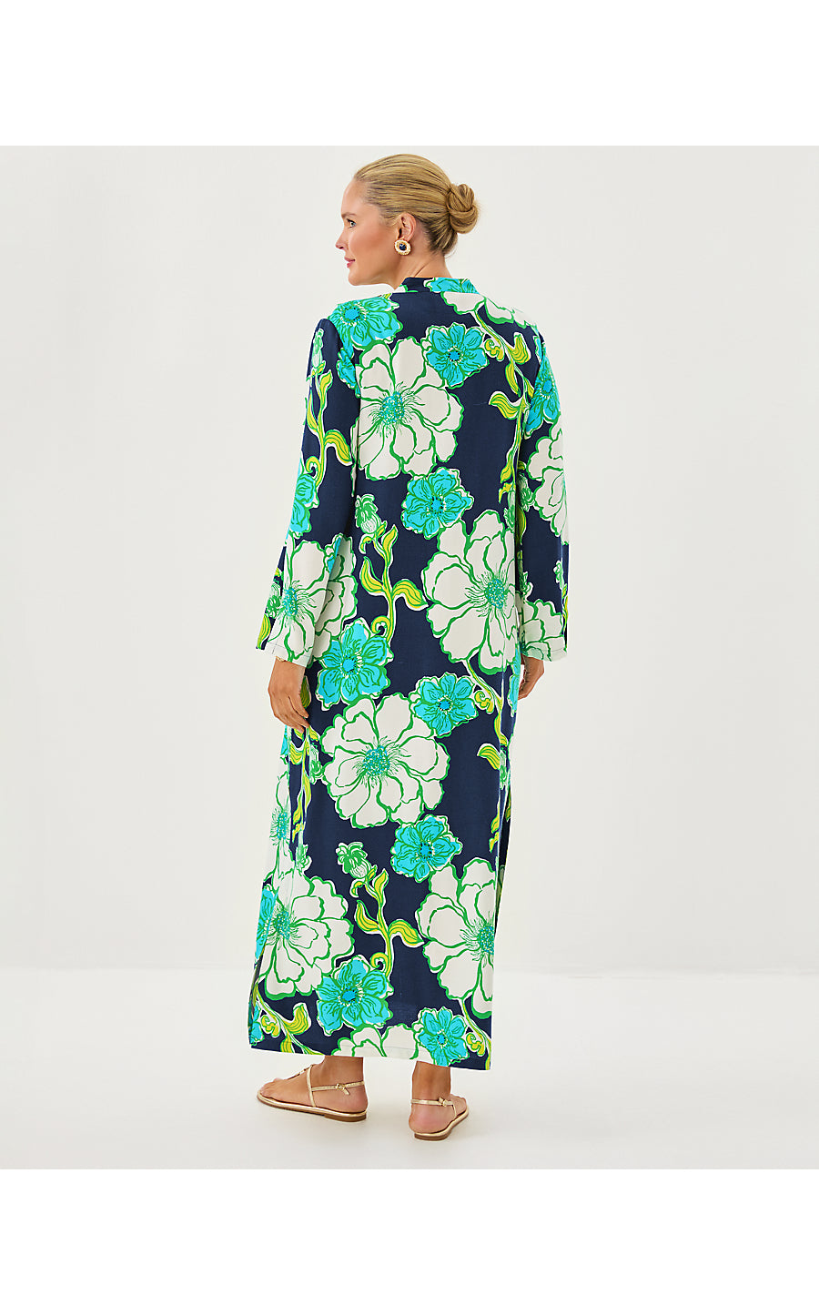 IRELLA MAXI CAFTAN DRESS, LOW TIDE NAVY OVERSIZED GO BIG