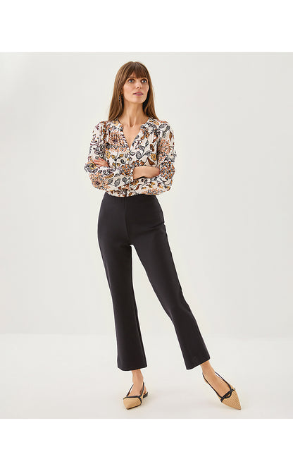 CHRISTABEL PONTE CROP FLARE PANT, NOIR