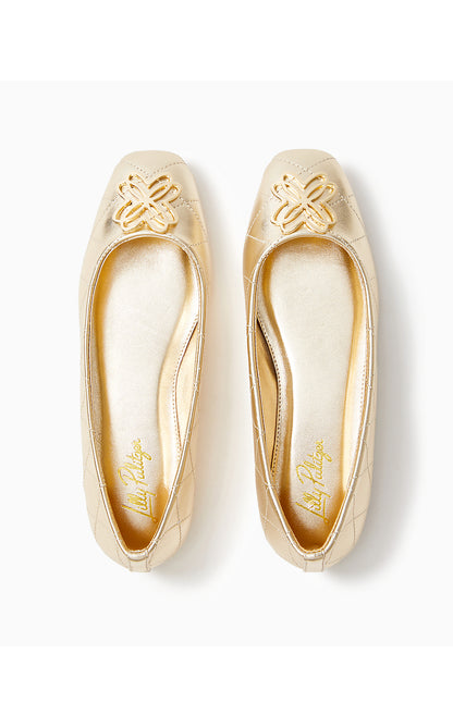 PATINA BALLET FLAT, GOLD METALLIC