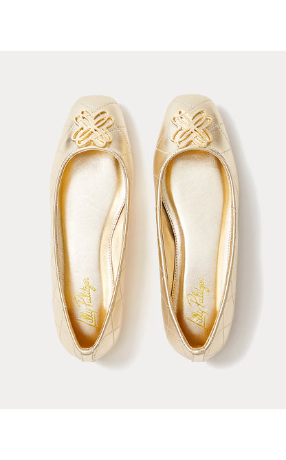 PATINA BALLET FLAT, GOLD METALLIC