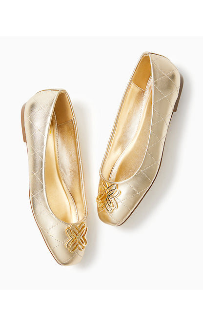 PATINA BALLET FLAT, GOLD METALLIC