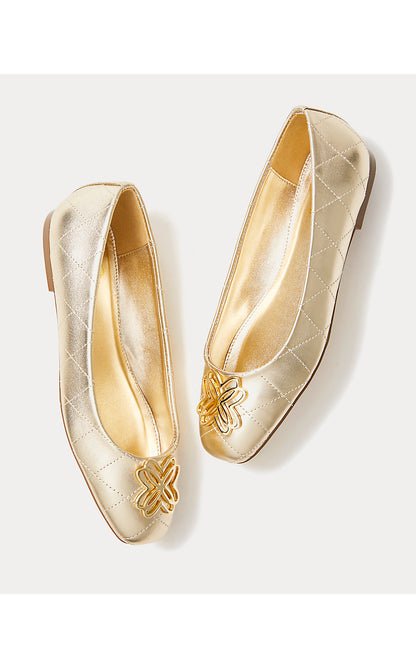 PATINA BALLET FLAT, GOLD METALLIC