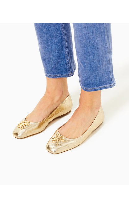PATINA BALLET FLAT, GOLD METALLIC