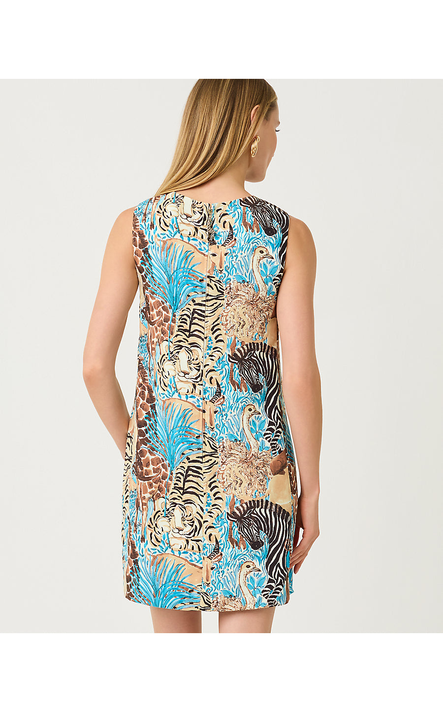 EDITA SHIFT, BREEZY AQUA LILLYS ZOO ENGINEERED WOVEN SHIFT
