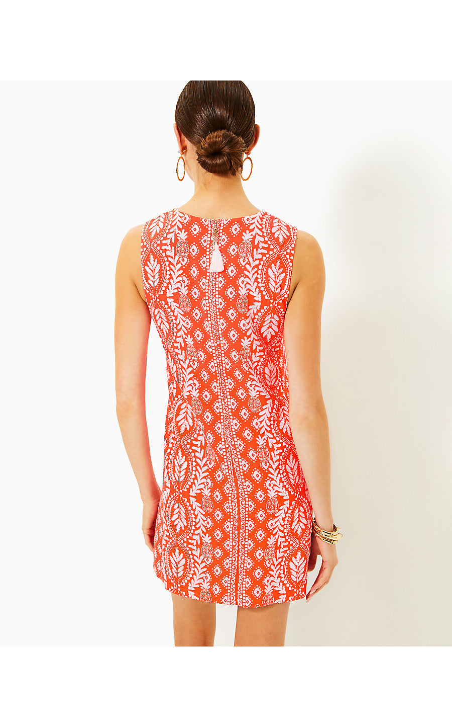 EDITA SHIFT, FLAMINGO FEATHER HARBOUR VIEW ENGINEERED DRESS