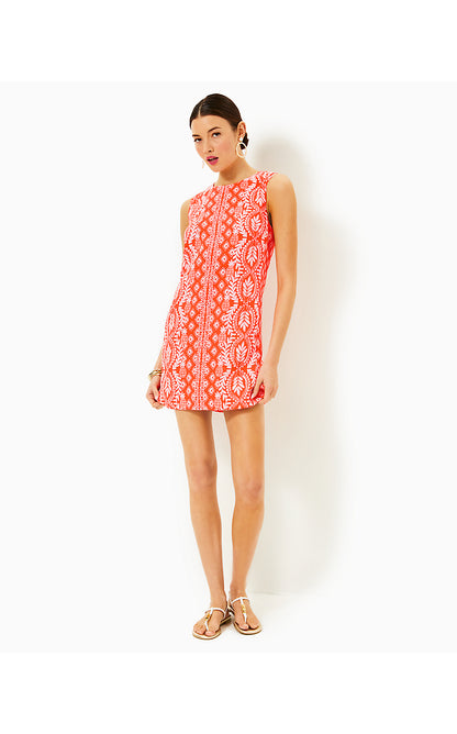 EDITA SHIFT, FLAMINGO FEATHER HARBOUR VIEW ENGINEERED DRESS