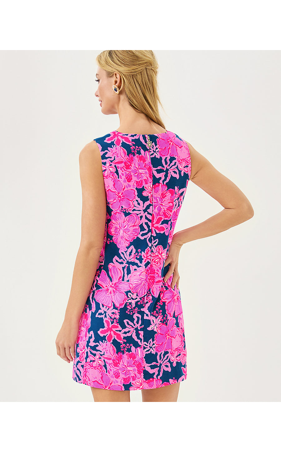 EDITA SHIFT, STARLIGHT NAVY ONCE AND FLORAL ENGINEERED WOVEN SHIFT